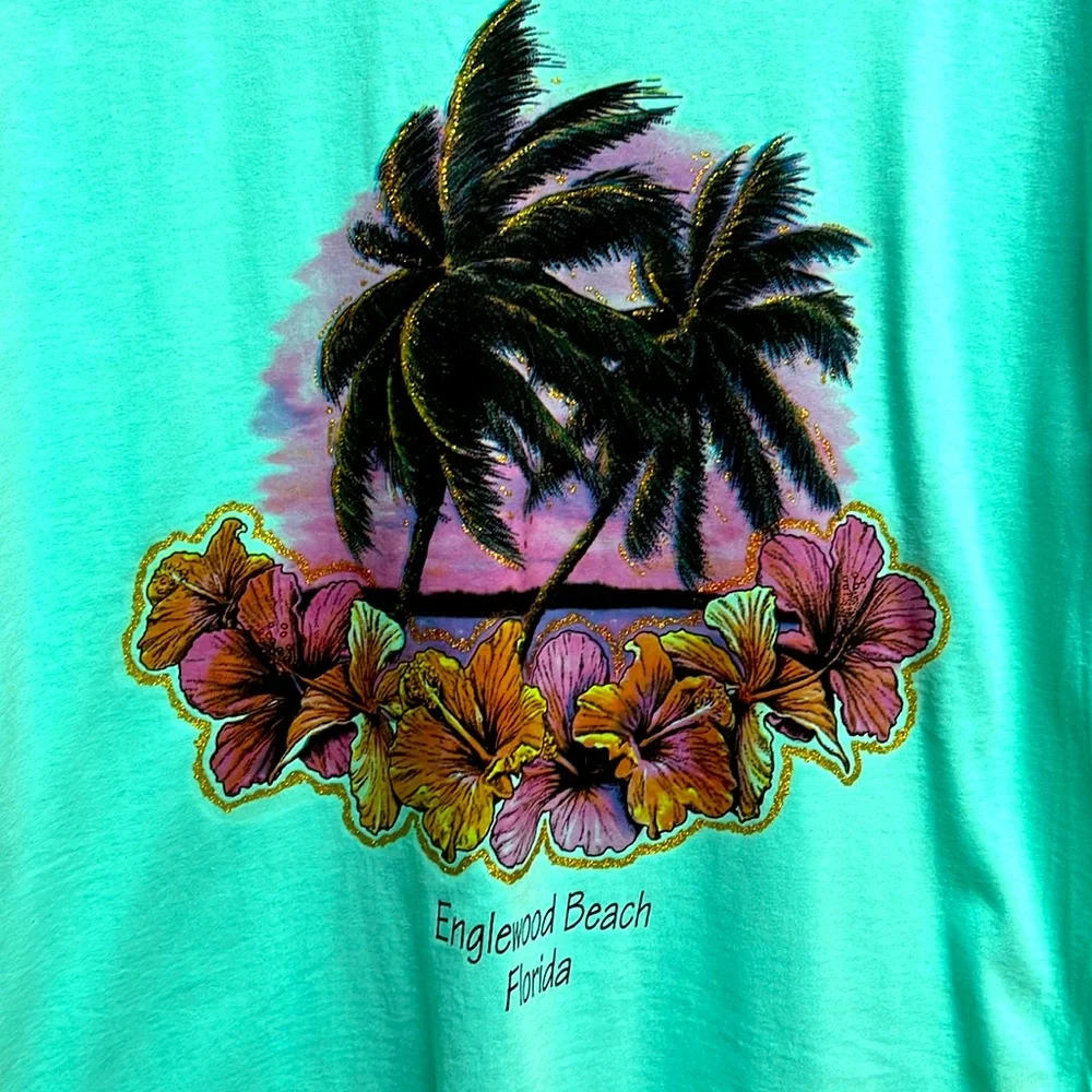 Anvil Eagle Beach Florida Graphic Design Tee Shirt Size L NWT